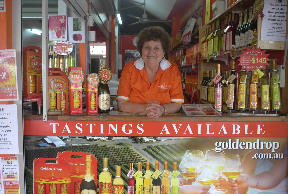 Selling the Golden Drop mango wine